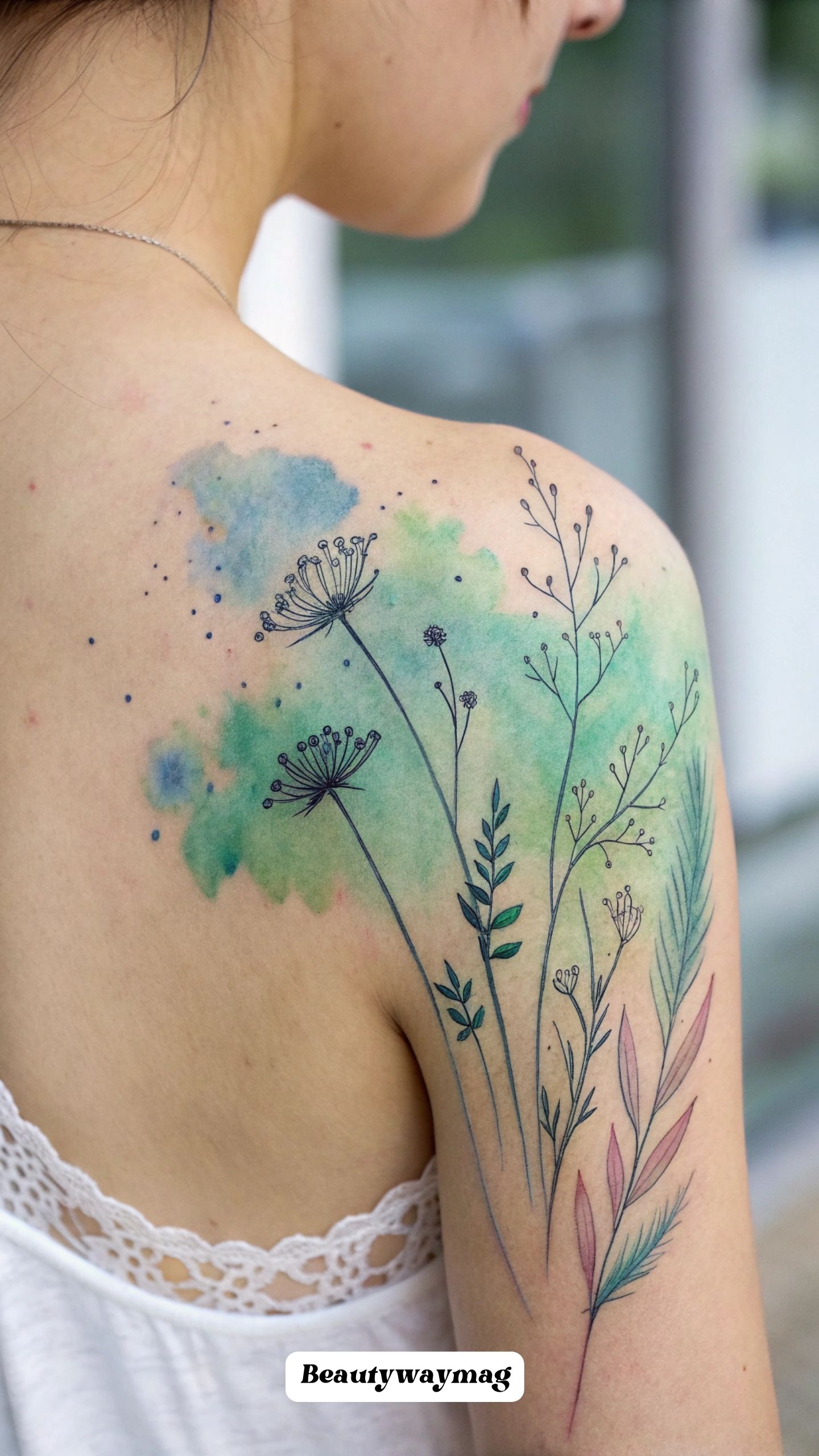 Watercolor Wildflower Field