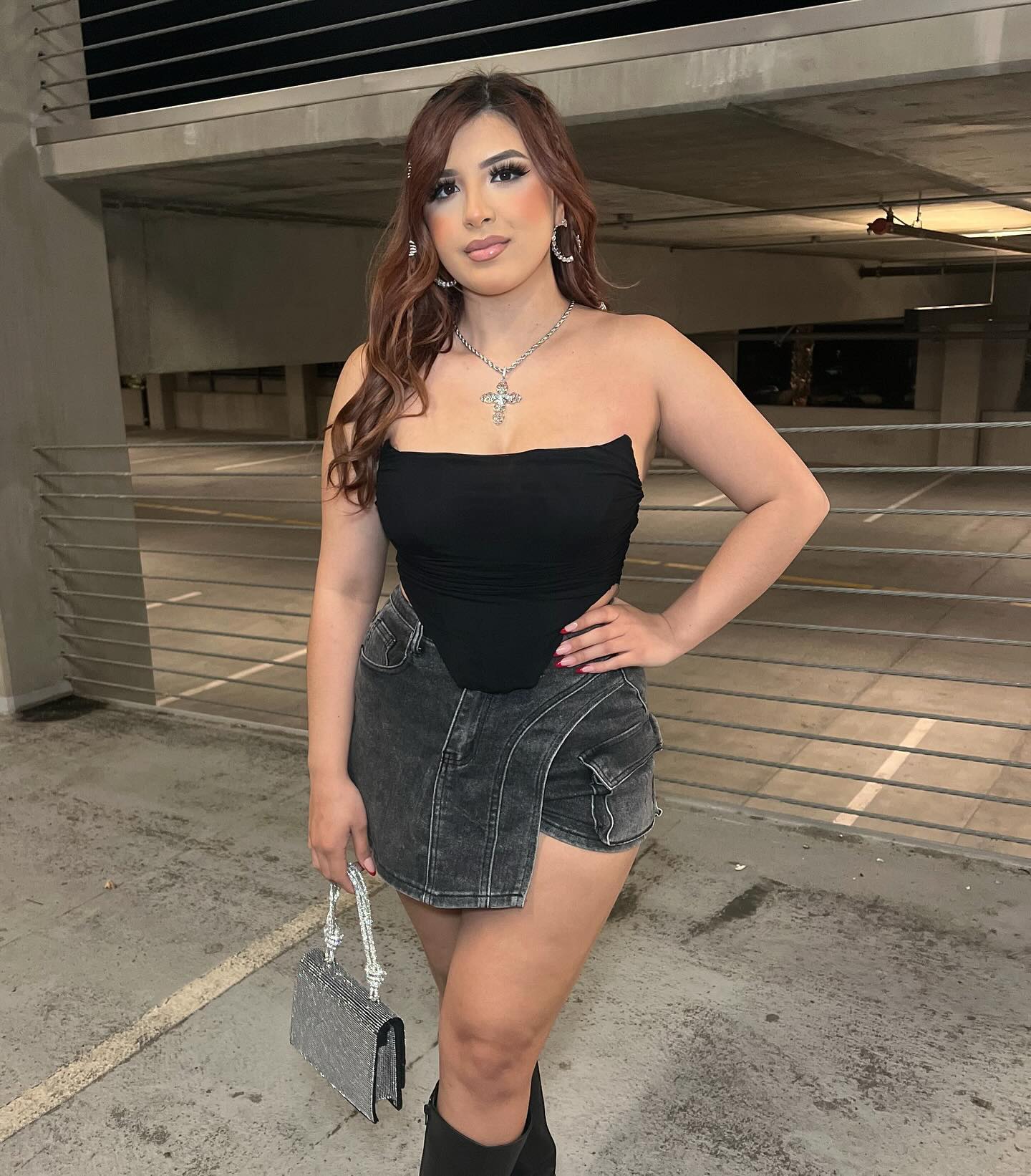 Stylish Denim Skirt with Tube Dress