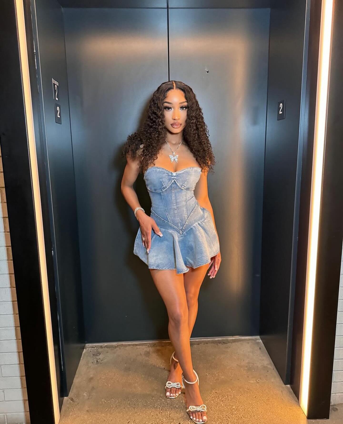 Denim Mini Corset Dress