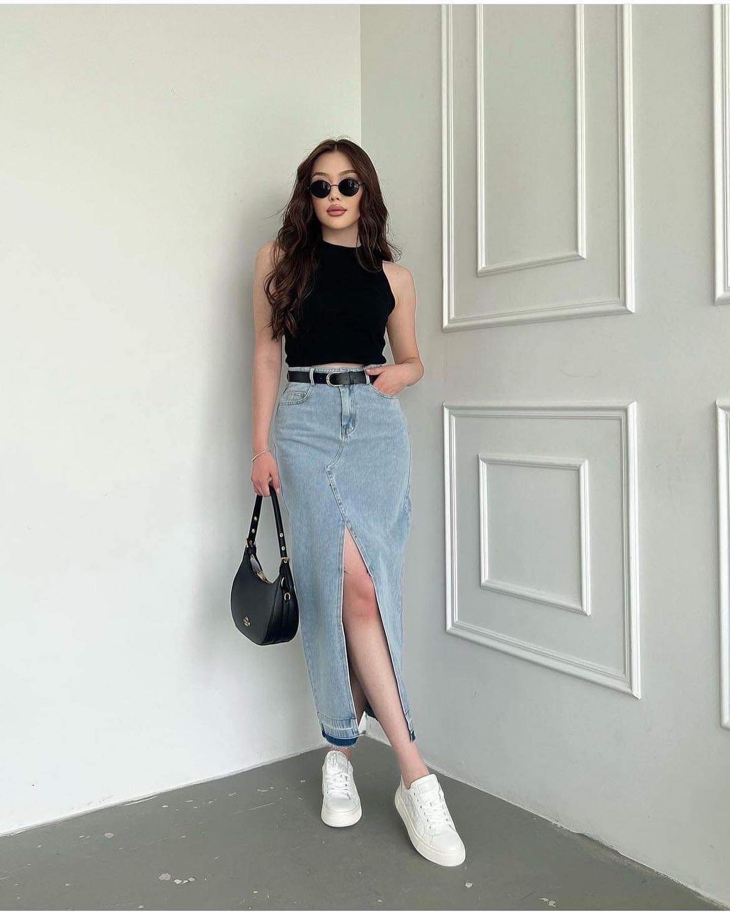 Simple Top and Sneakers