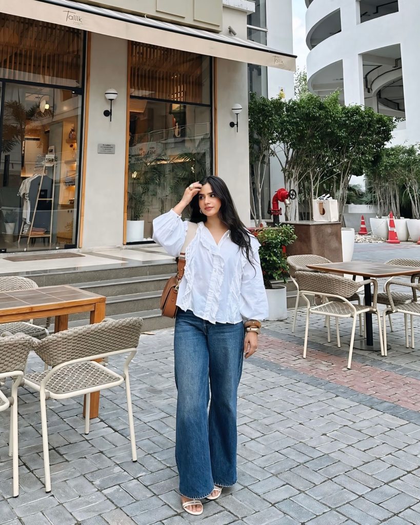 Stunning Denim Pants with White Shirt
