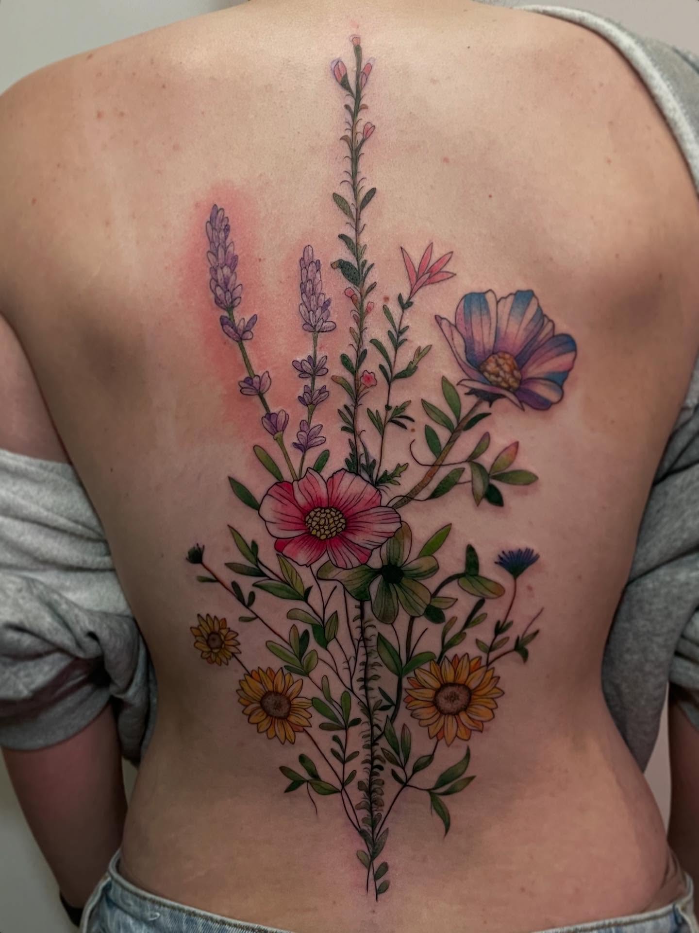 Botanical Backpiece Tattoo