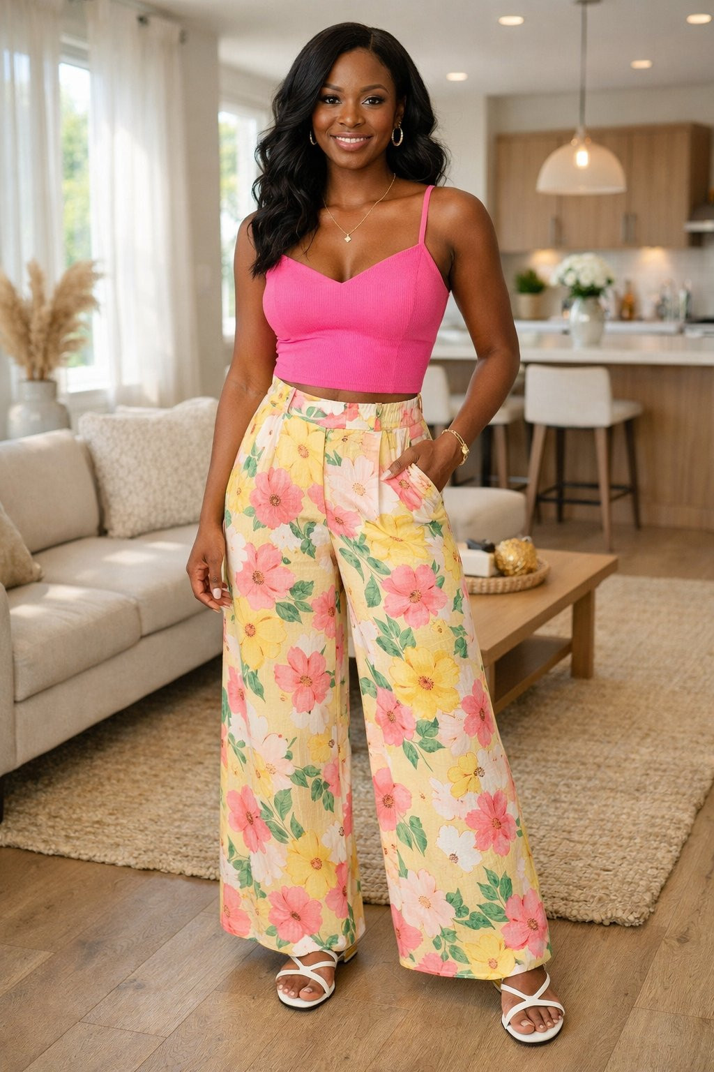 Wide Leg Pants With Fitted Top