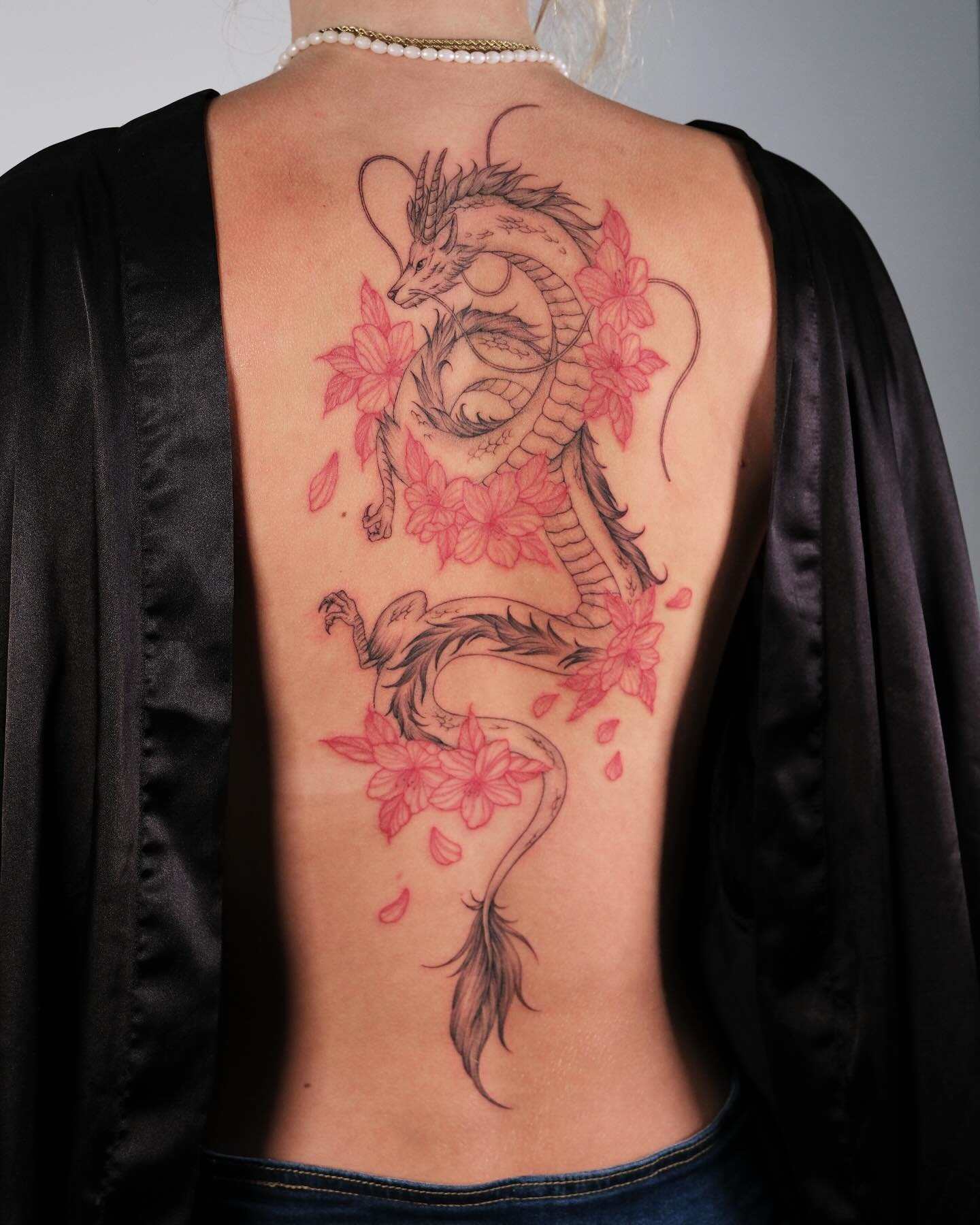 Floral Dragon Tattoo