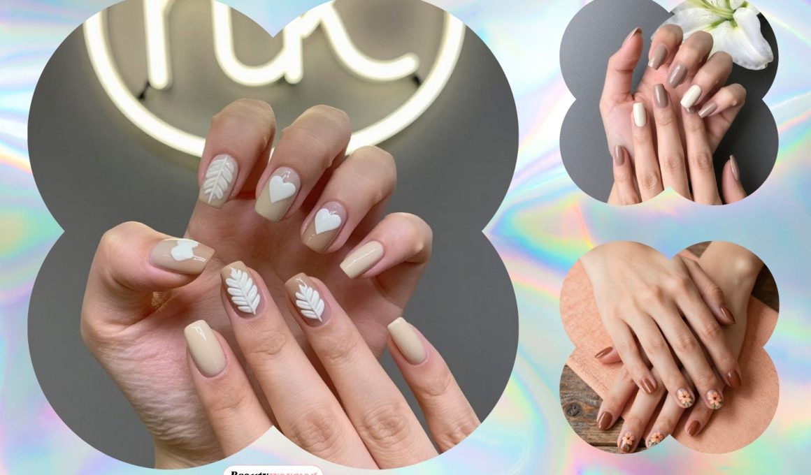 Brown Floral Nail Ideas for a Soft Look