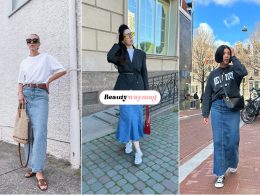 Classic Blue Jean Skirt Outfit Ideas