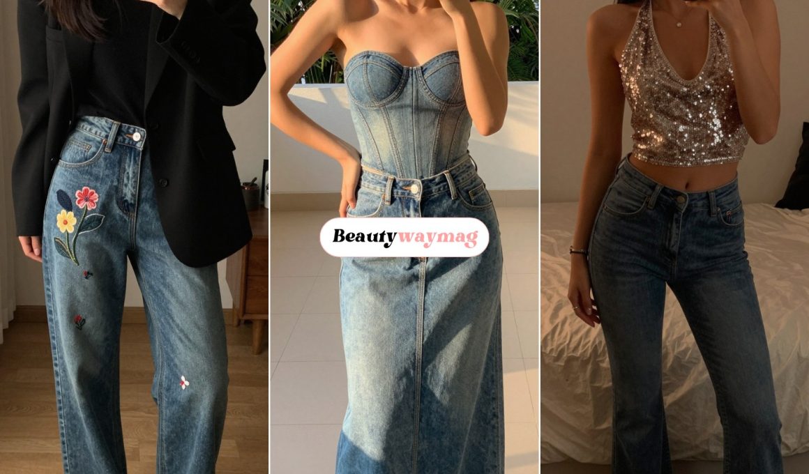 Cute Diamonds and Denim Party Outfits for Women