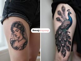 Graceful Gothic Thigh Tattoo Ideas