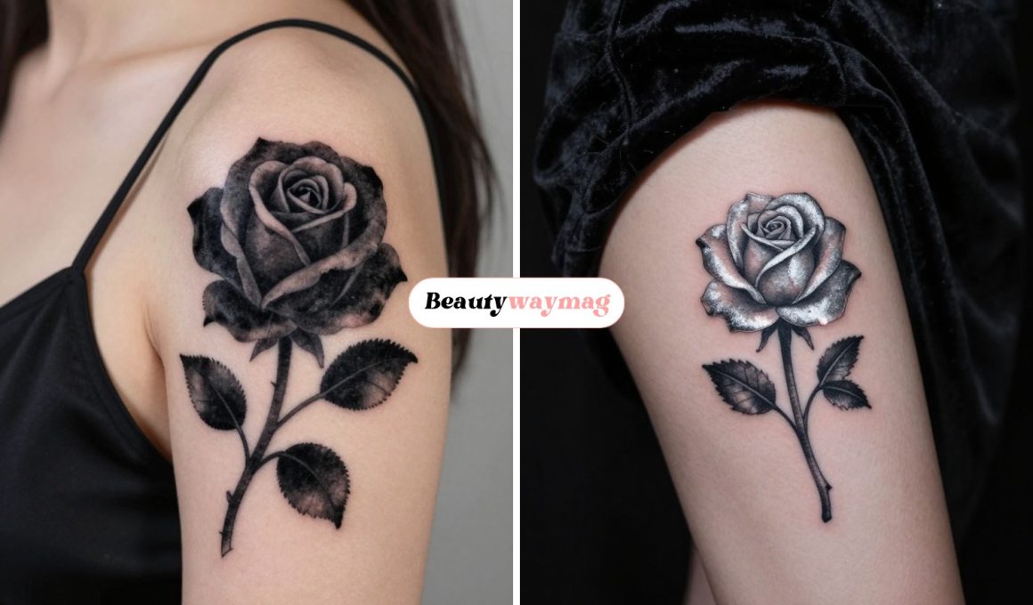 Romantic Gothic Rose Tattoo Ideas