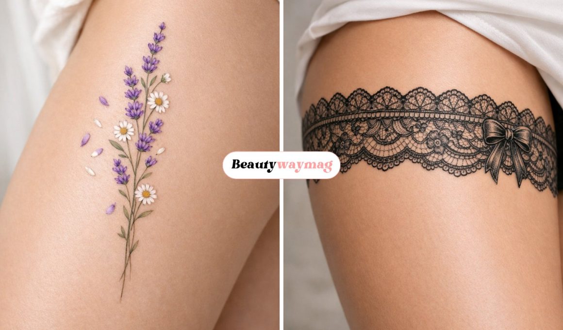 Side thigh tattoo ideas