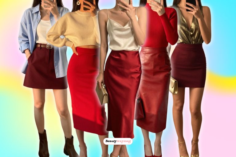 Bold Red Skirt Outfit Ideas