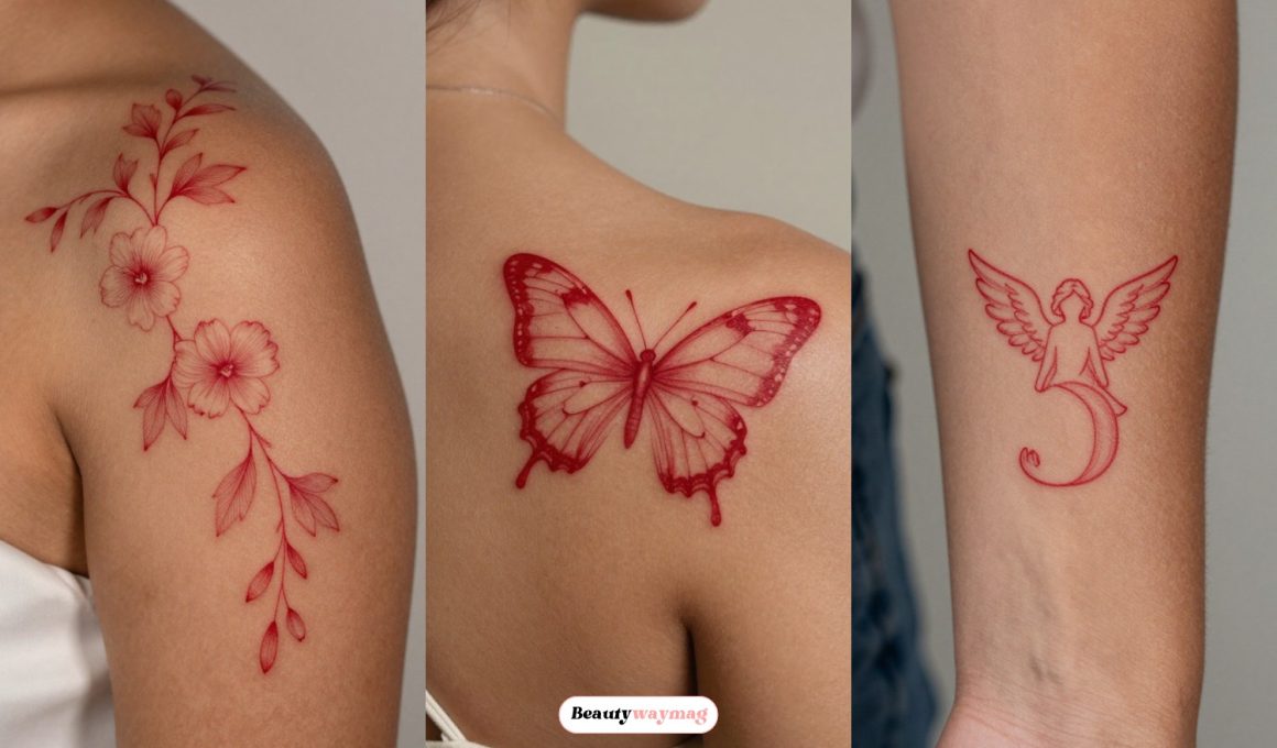 Beautiful Red Ink Tattoo Ideas on Dark Skin