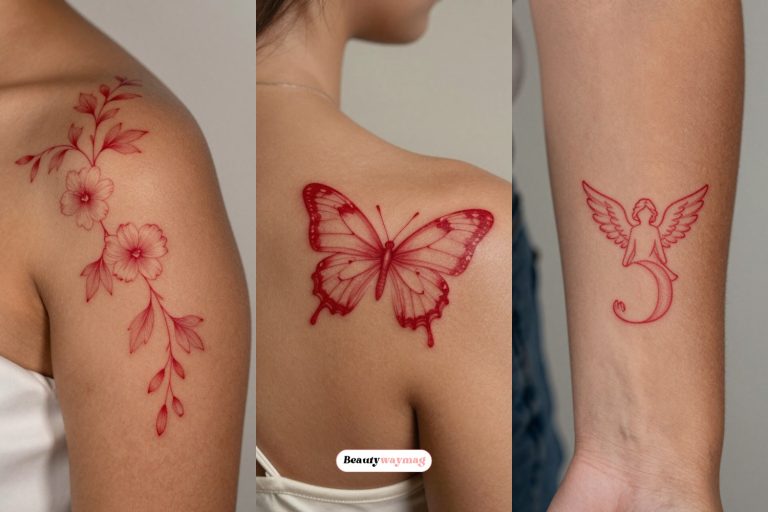 Beautiful Red Ink Tattoo Ideas on Dark Skin