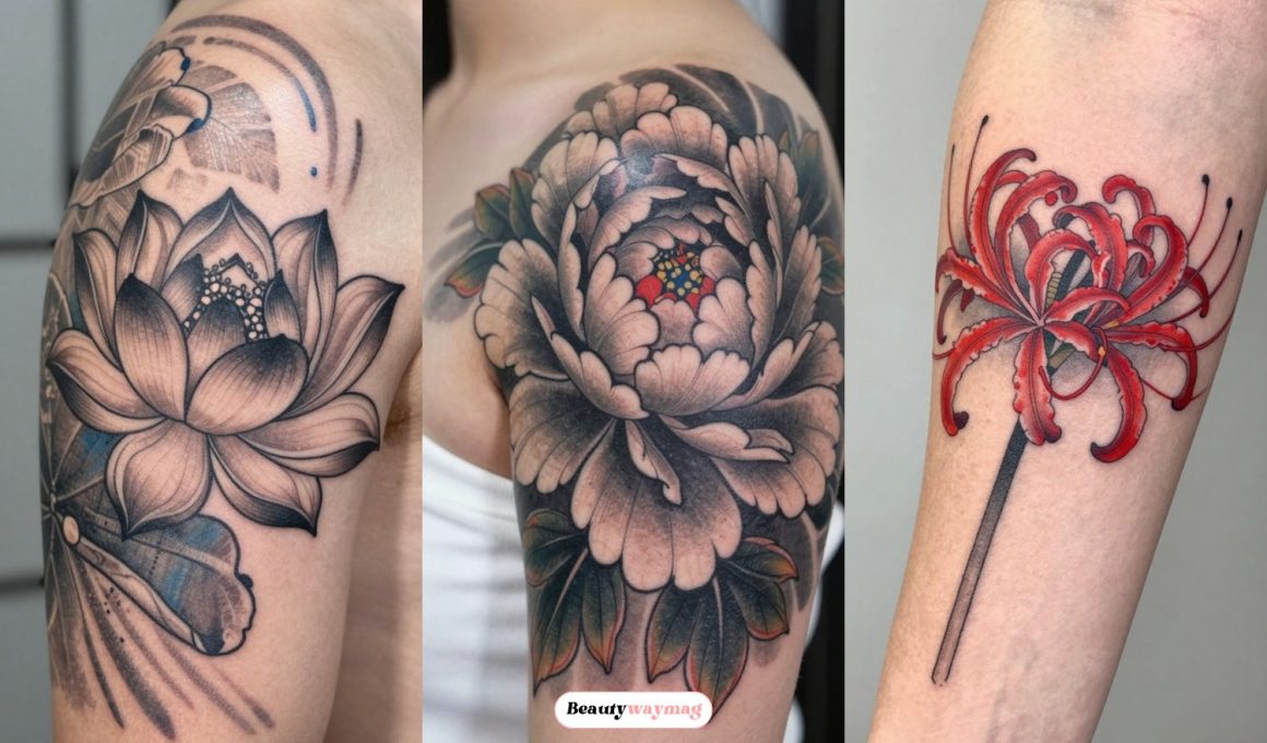 Cute & Bold Japanese Flower Tattoo Ideas