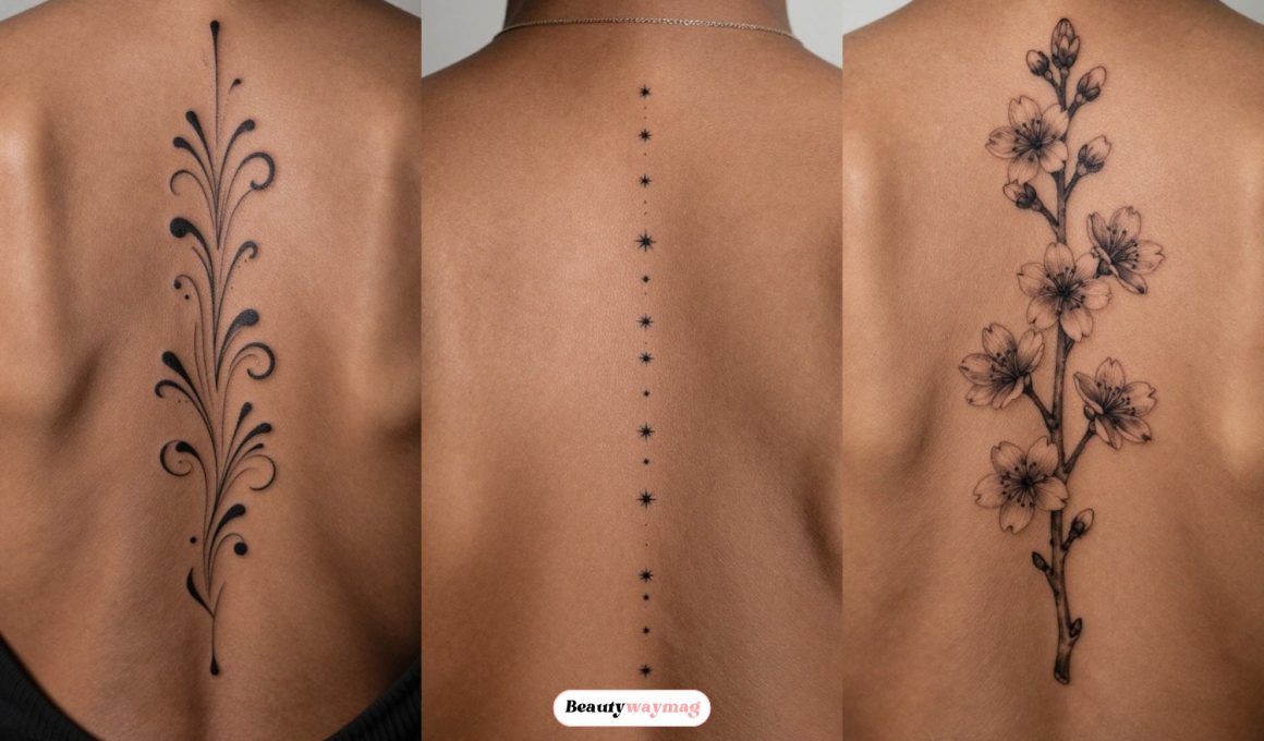 Elegant Spine Tattoo Ideas for Black Women