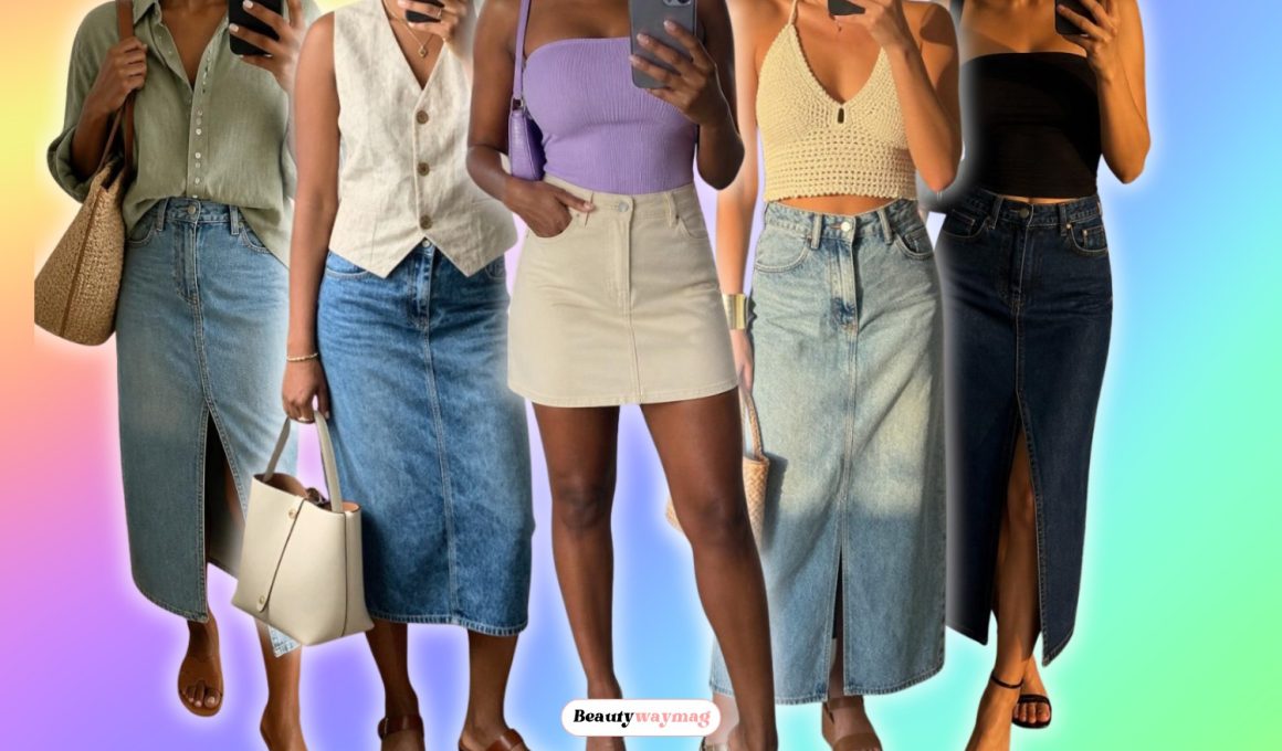 15 Gorgeous Summer Jean Skirt Outfit Ideas