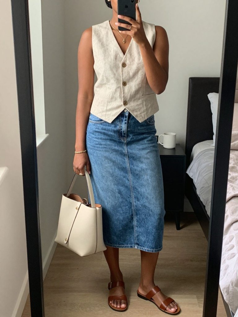 Gorgeous Summer Jean Skirt Outfit Ideas