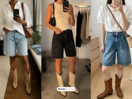 Classy Jorts and Cowboy Boots Outfit Ideas