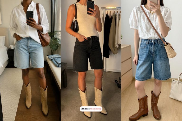 Classy Jorts and Cowboy Boots Outfit Ideas