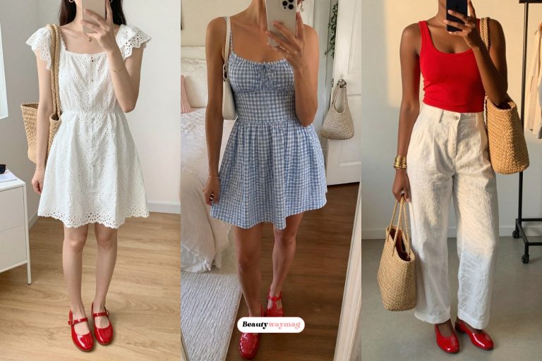 Cute Red Jelly Shoes Outfits