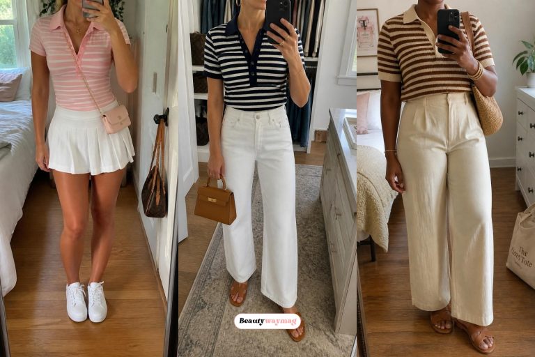 Lovely Polo Striped Shirt Outfit Ideas for Women