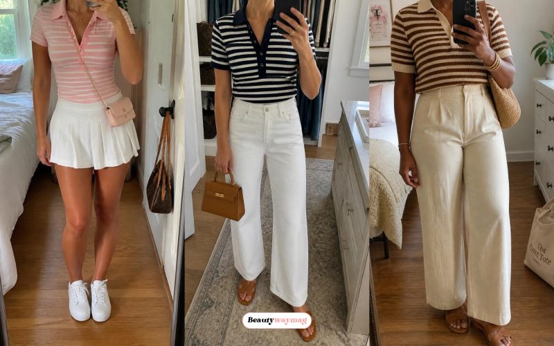 Lovely Polo Striped Shirt Outfit Ideas for Women