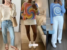 Lovely Spiral Crochet Sweater Outfits