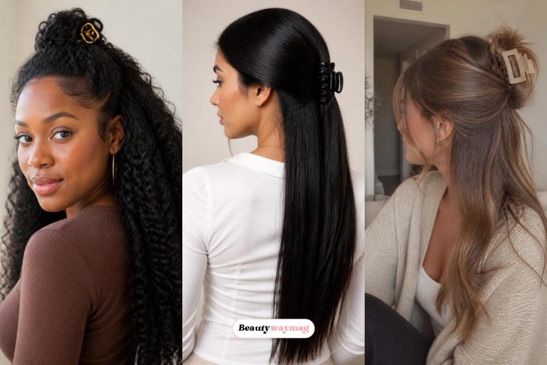Stunning Half Up Half Down Claw Clip Hairstyles